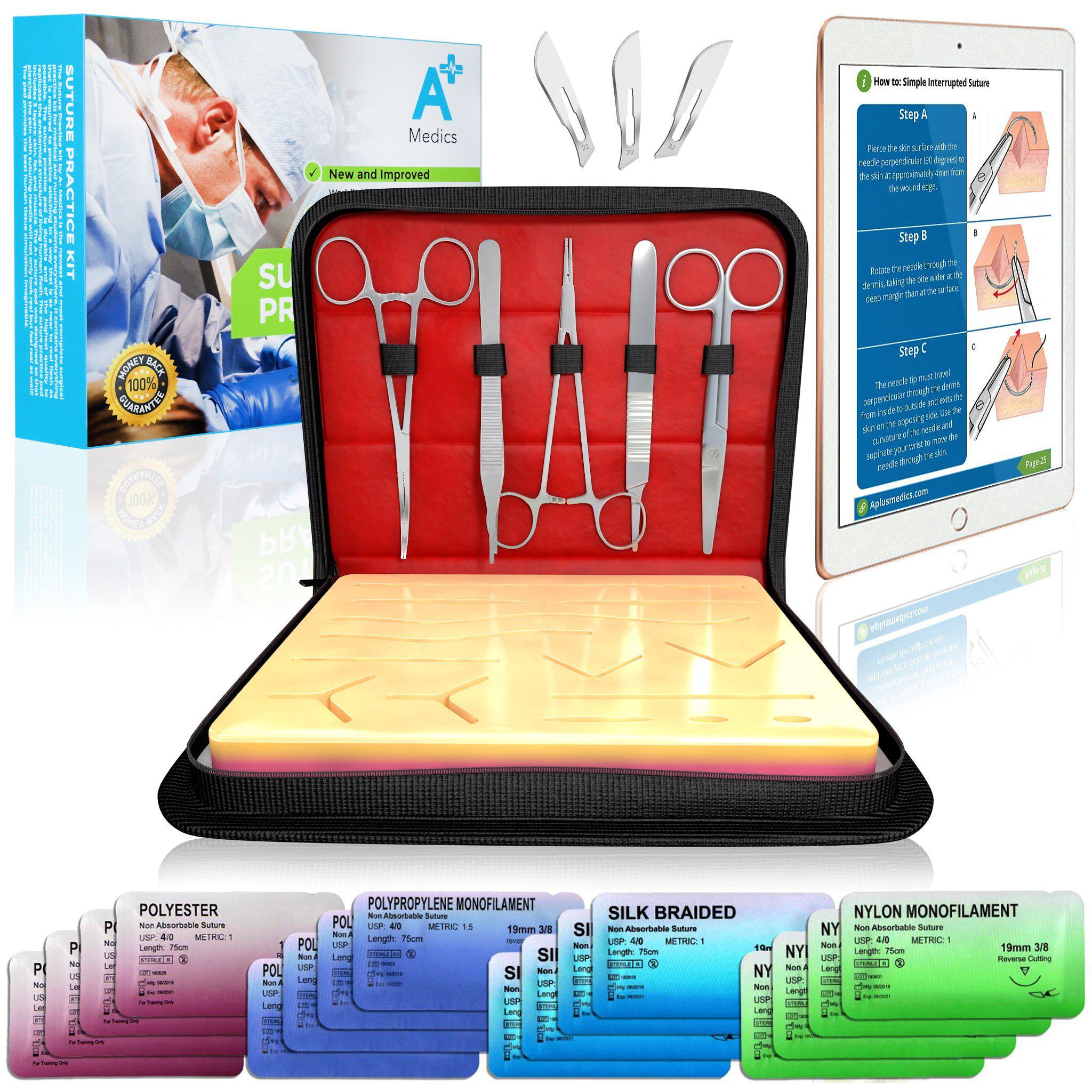 Suture-Kit -Practice-Training-Medical-Pad-Surgical-Silicone-Skin-Medical-Student
